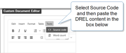 Document configuration tab for DREL